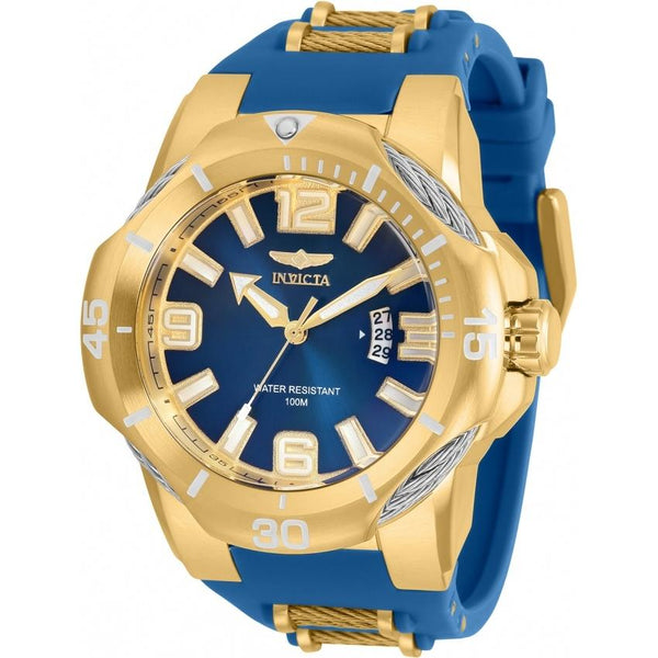 Invicta Men's 31171 Bolt Gold-Tone and Blue Inserts Polyurethane and Stainless Steel Watch