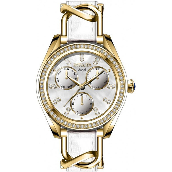 Invicta Women's 31204 Angel White and GLD Ins Leather and Stainless Steel Watch