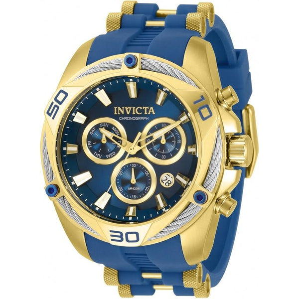 Invicta Men's 31317 Bolt Blue and Gold-Tone Inserts Silicone Watch