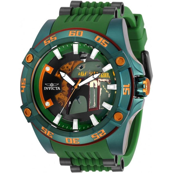 Invicta Men's 31690 Star Wars Boba Fett Green Polyurethane and Stainless Steel Watch