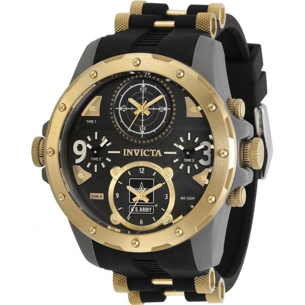 Invicta Men's 31968 U.S. Army Gold-Tone and Black Inserts Silicone Watch