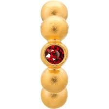 Garnet Flashy Dot Charm (Gold/Red)