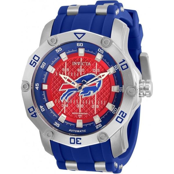 Invicta Men's 32011 NFL Bills Automatic Blue and Silver Inserts Silicone Watch