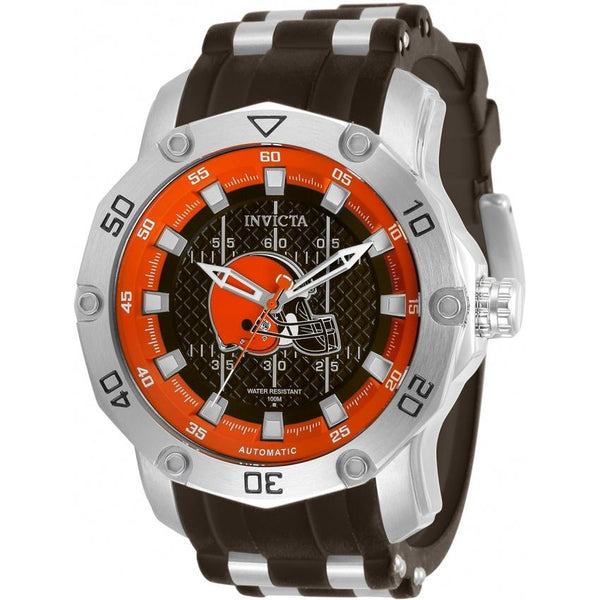 Invicta Men's 32015 NFL Browns Automatic Brown and Silver Silicone Watch