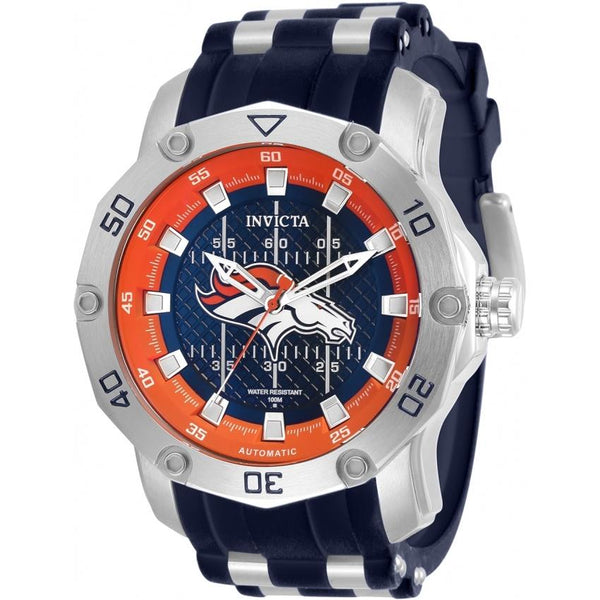 Invicta Men's 32017 NFL Broncos Automatic Blue and Silver Inserts Silicone Watch
