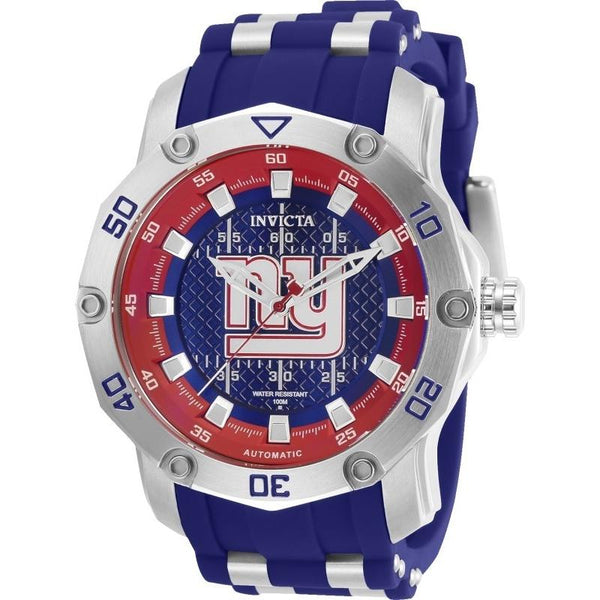 Invicta Men's 32027 NFL New York Giants Automatic Blue and Silver Inserts Silicone Watch