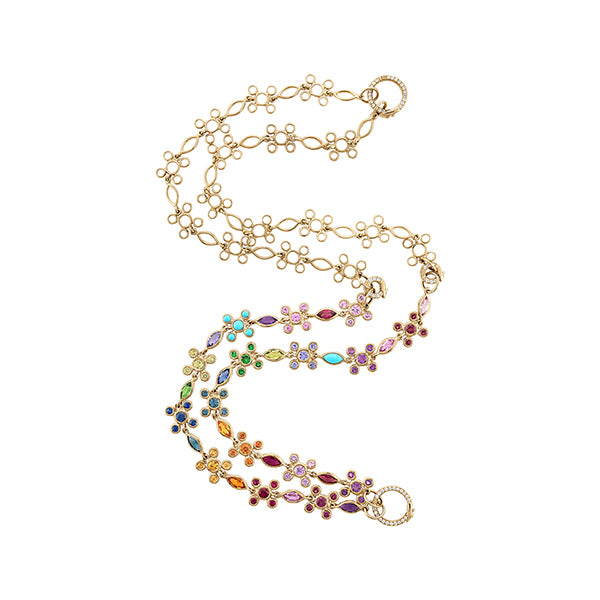 Eden Presley 14k Yellow Gold Rainbow Mantra Necklace - 2321147N-RB-26