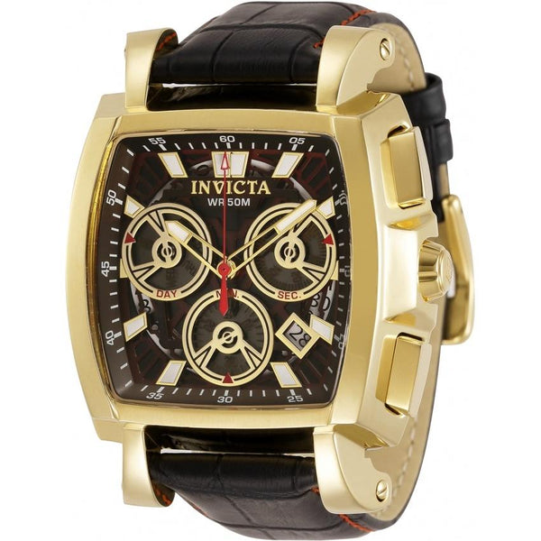 Invicta Men's 32163 Cuadro Black and Red Leather Watch