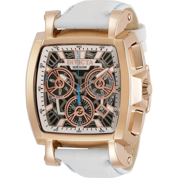 Invicta Men's 32164 Cuadro White and RG Ins Leather Watch