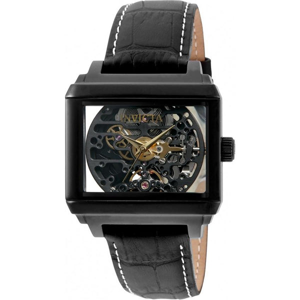 Invicta Men's 32178 Objet D Art Mechanical Black Leather Watch