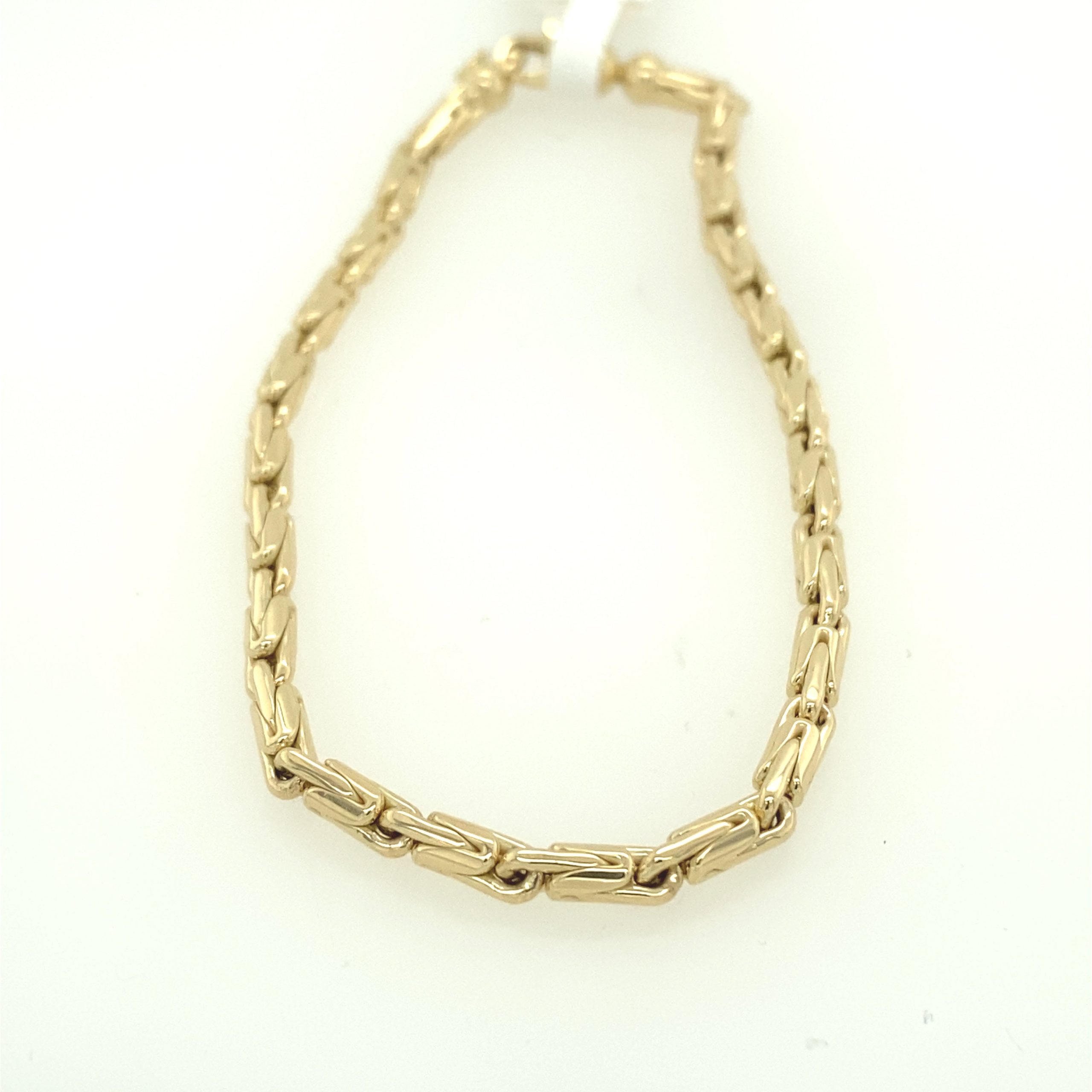 14K Gold Fancy Barrel Link Bracelet