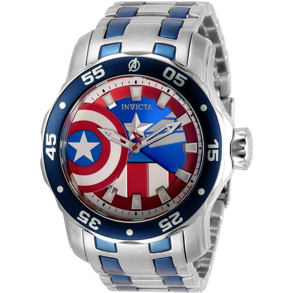 Invicta Men's 32413 Marvel Captain America Blue and Silver Stainless Steel Watch