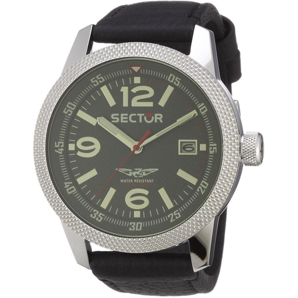 Sector Men's 3251102001 Overland Black Leather Watch