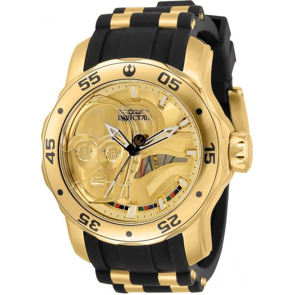 Invicta Men's 32519 Star Wars C-3PO Black Silicone Watch
