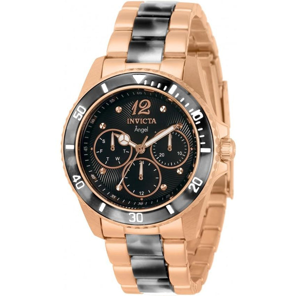 Invicta Women's 32535 Angel Rose-Tone and Black Stainless Steel Watch