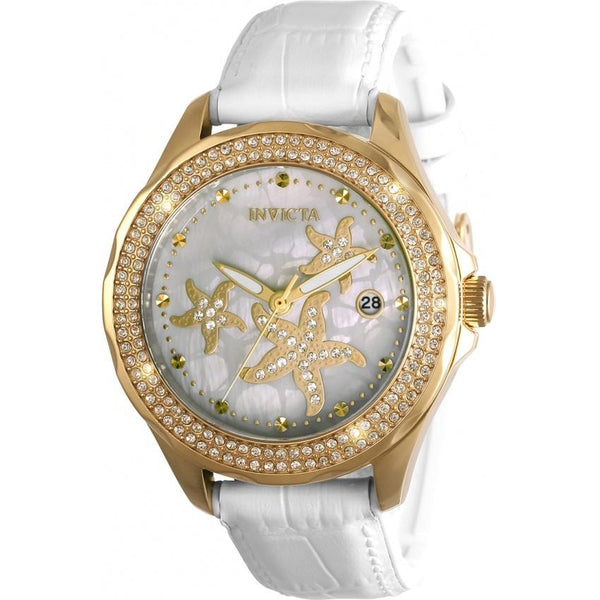 Invicta Women's 32666 Wildflower Ocean Voyage White Leather Watch