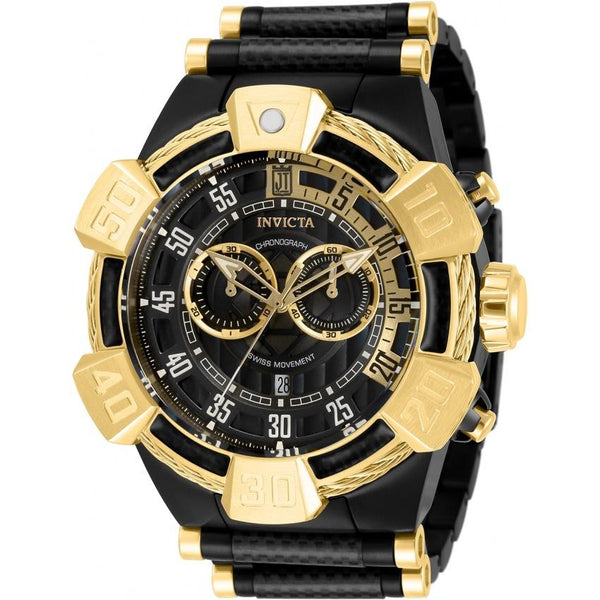 Invicta Men's 32831 Jason Taylor Black and Gold-Tone Polyurethane and Stainless Steel Watch
