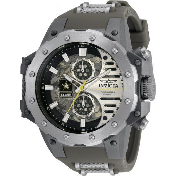 Invicta Men's 32982 U.S. Army Grey and Silver Silicone Watch