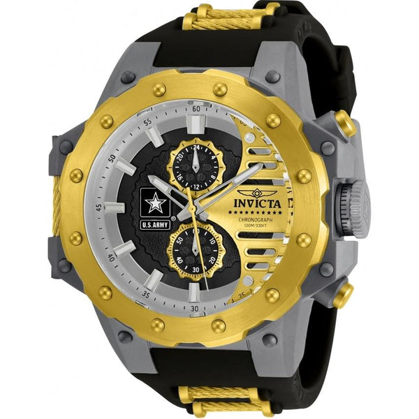 Invicta Men's 32984 U.S. Army Black and Gold-Tone Polyurethane and Stainless Steel Watch