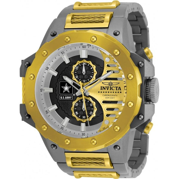 Invicta Men's 32988 U.S. Army Gold-Tone and Silver Polyurethane and Stainless Steel Watch