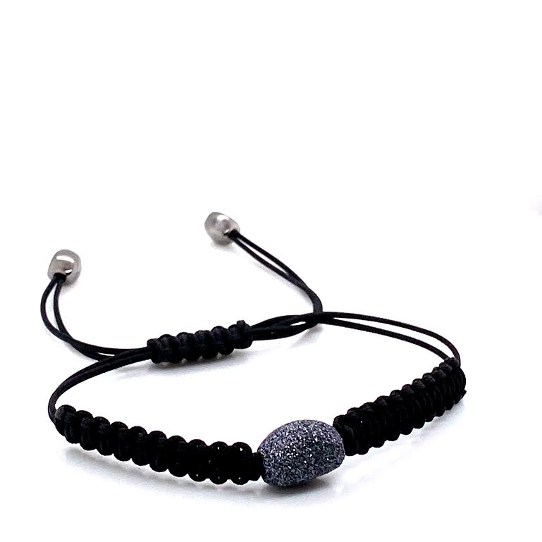 Silver Grey Bead Bracelet (Silver)