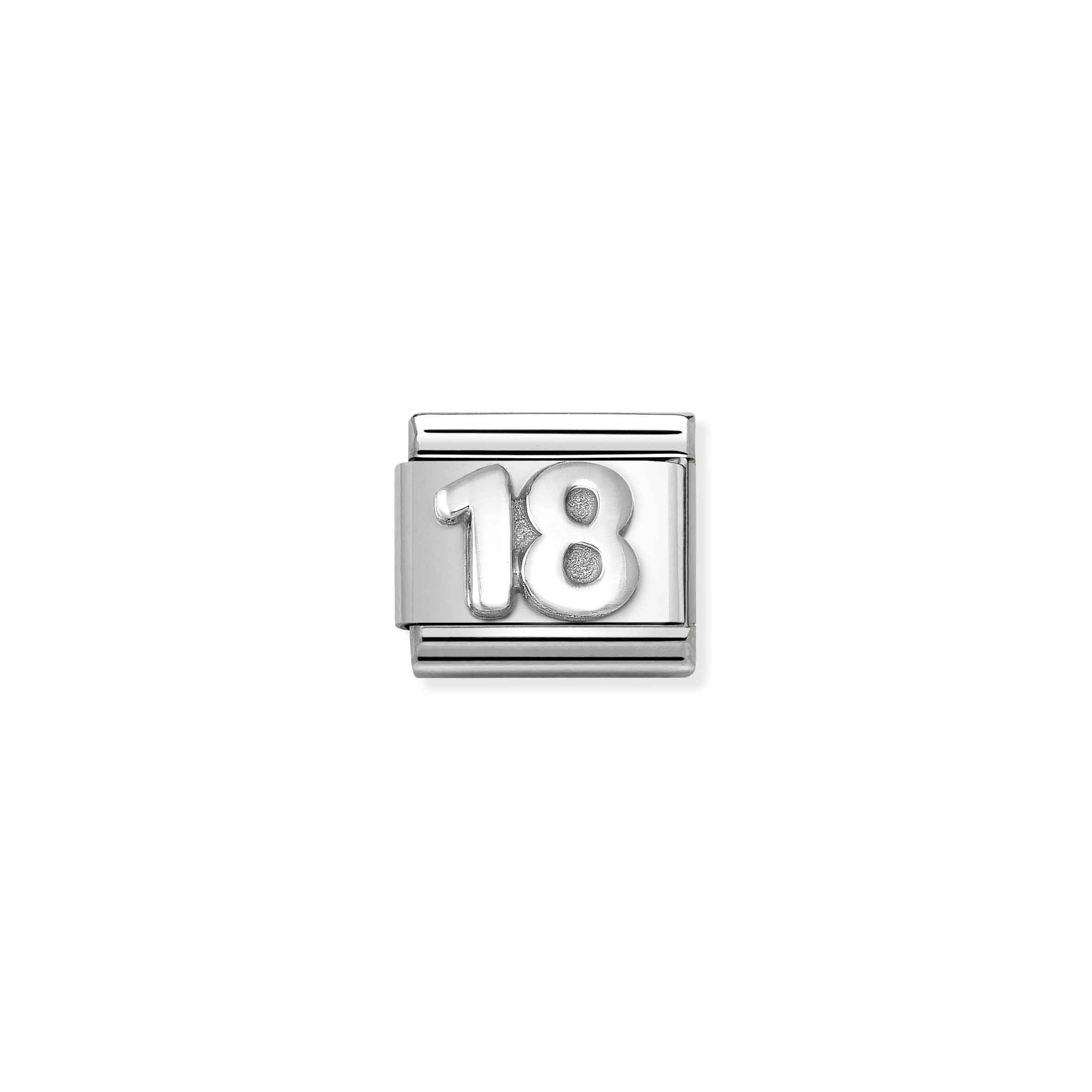 Charm, Composable Link, number 18, silver
