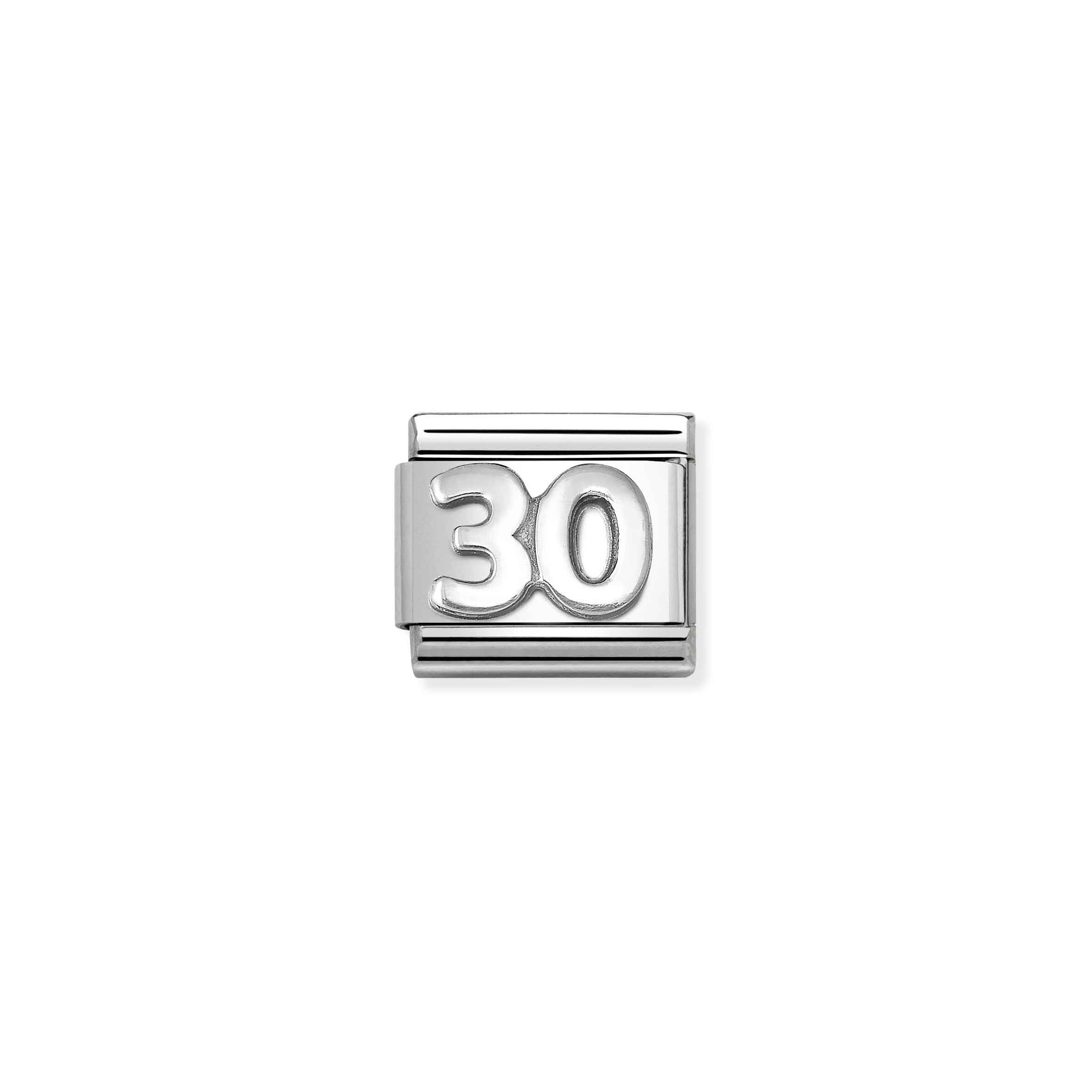 Charm, Composable Link, number 30, silver