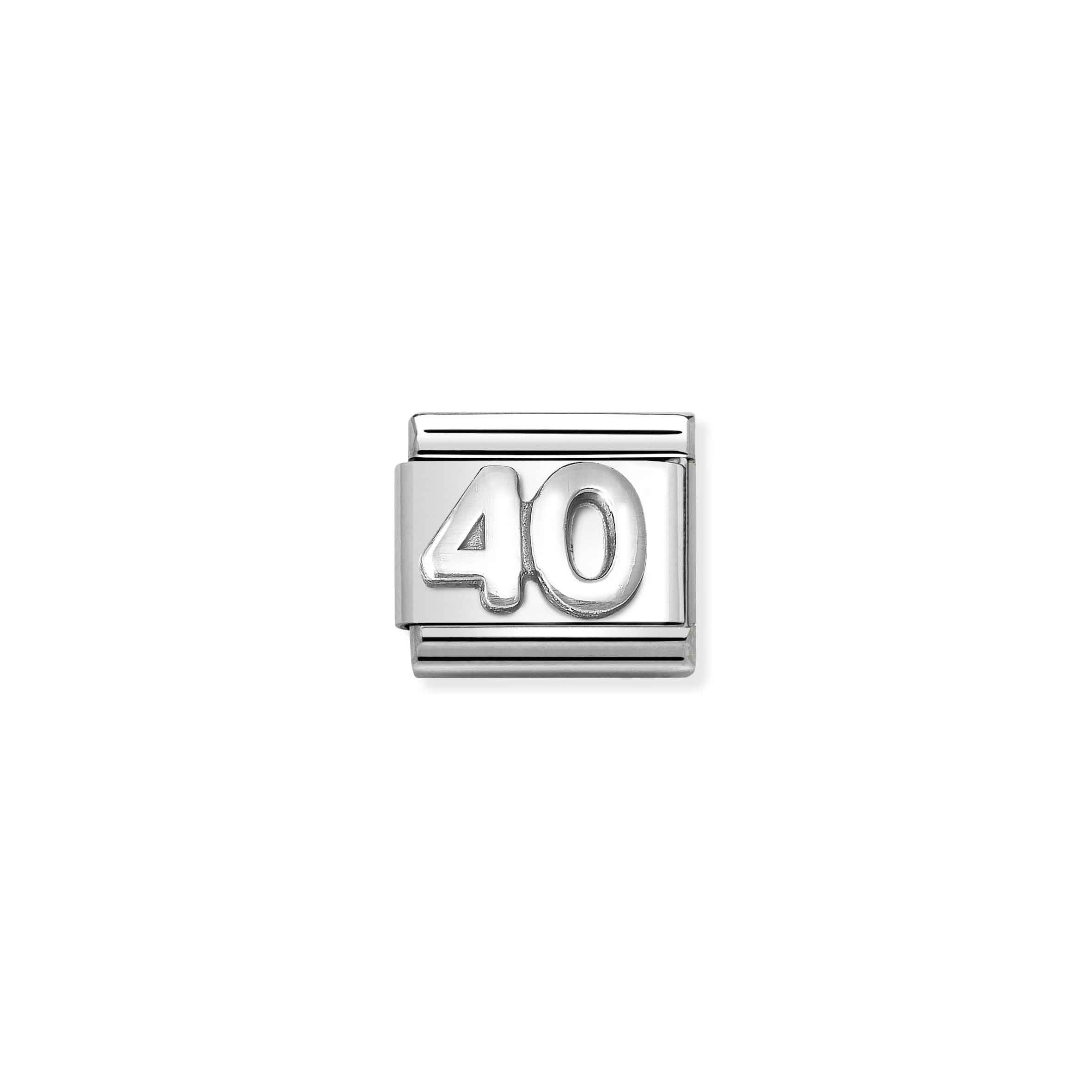 Charm, Composable Link, number 40, silver