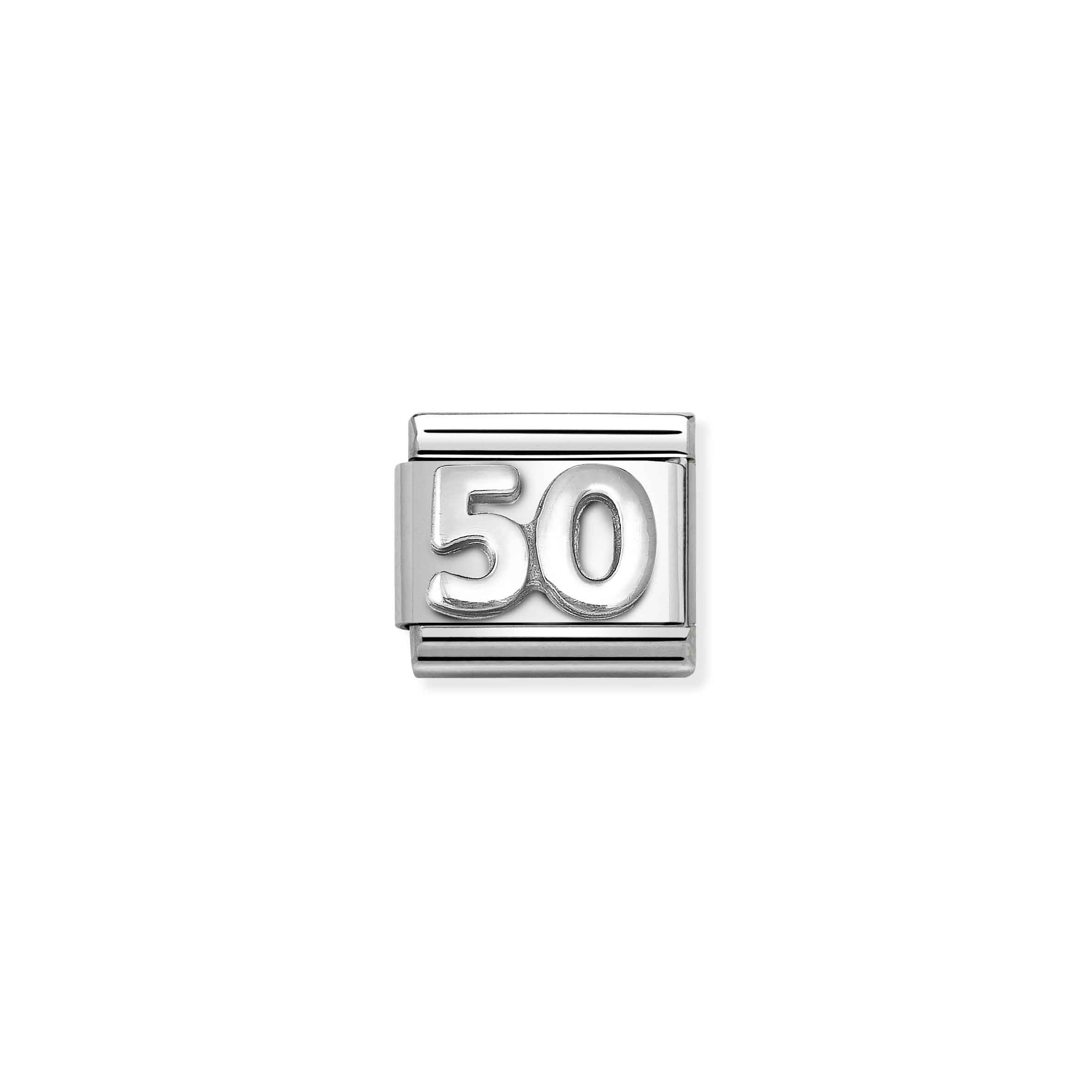 Charm, Composable Link, number 50, silver