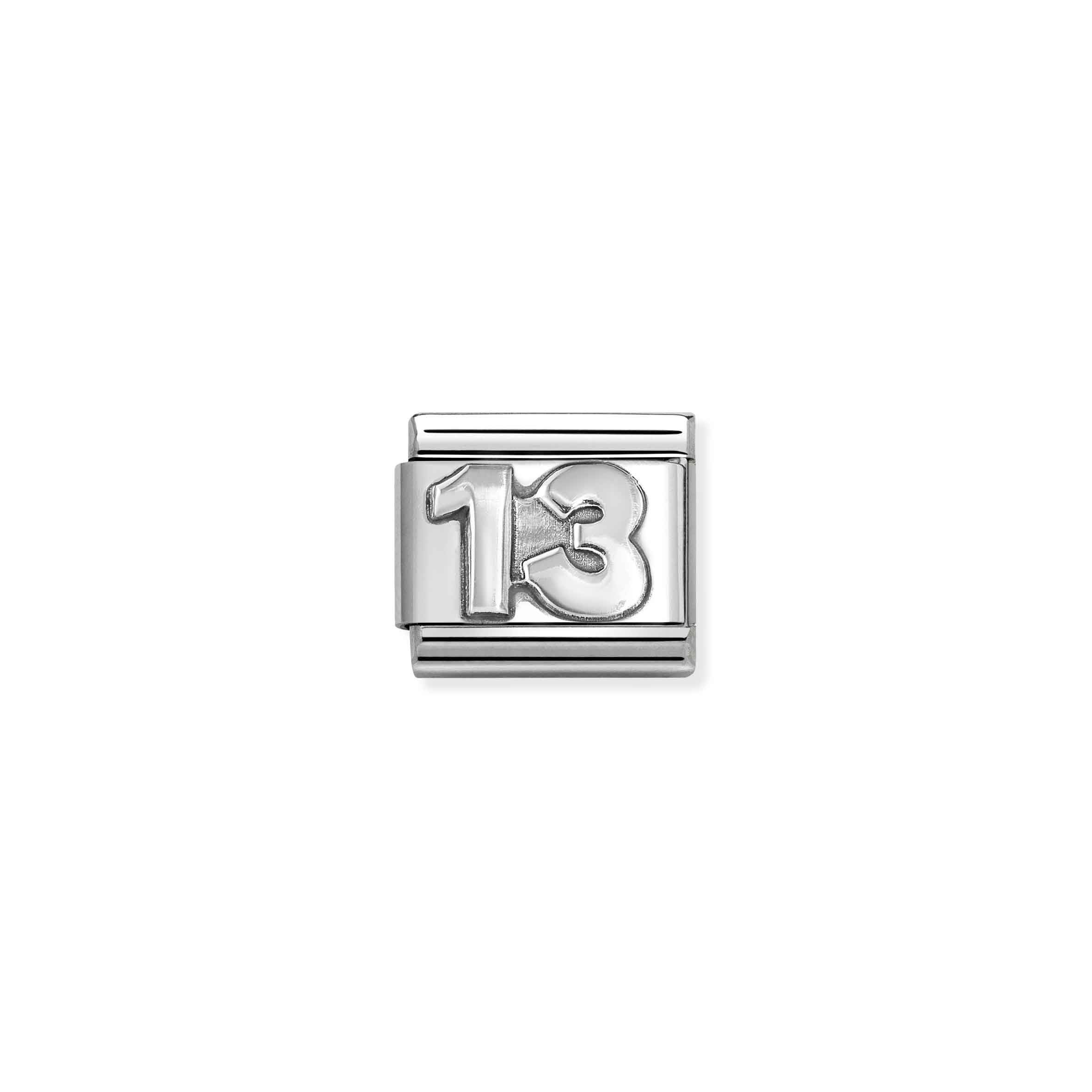 Charm, Composable Link, Number 13, vintage look
