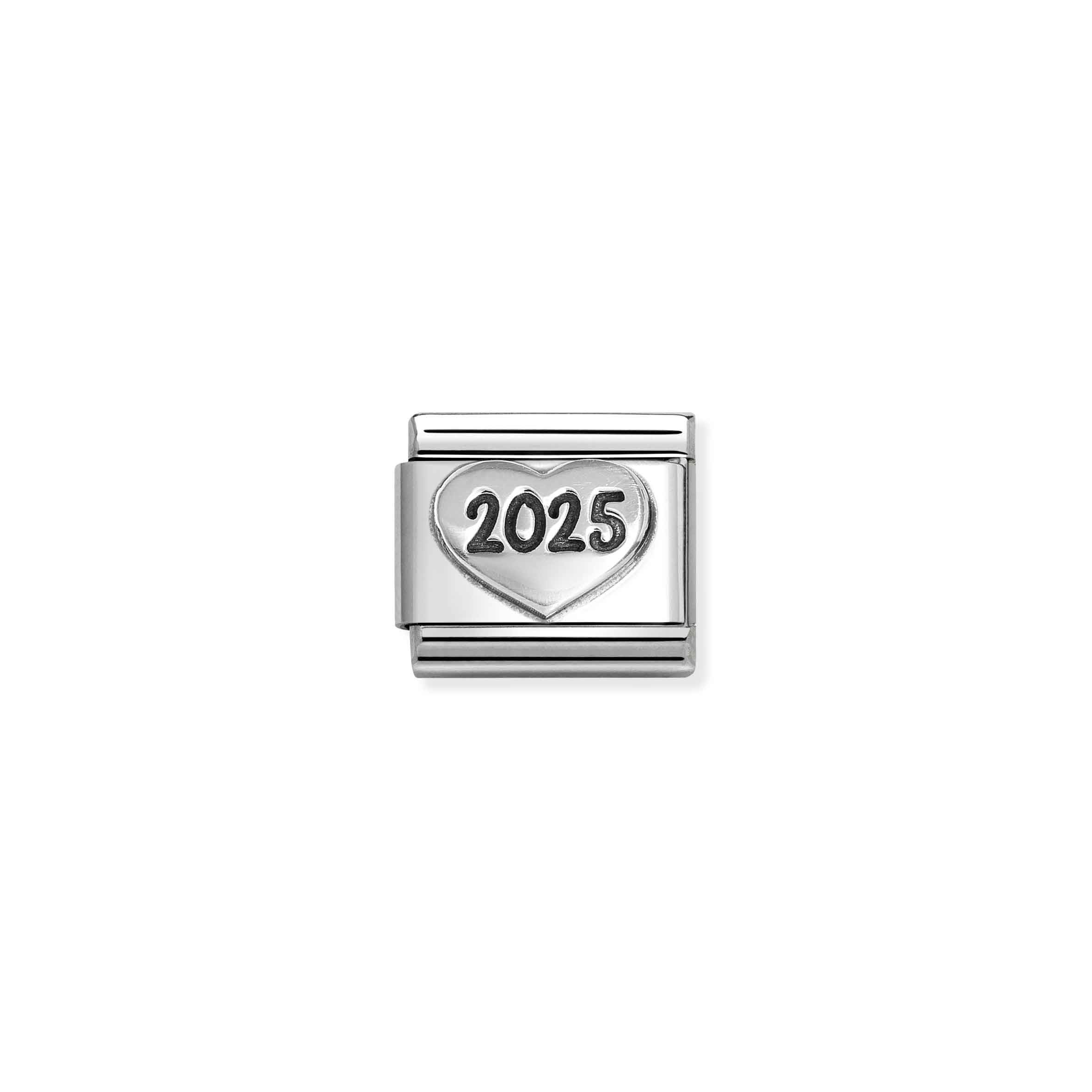Charm, Composable Link, Heart with 2025, vintage look