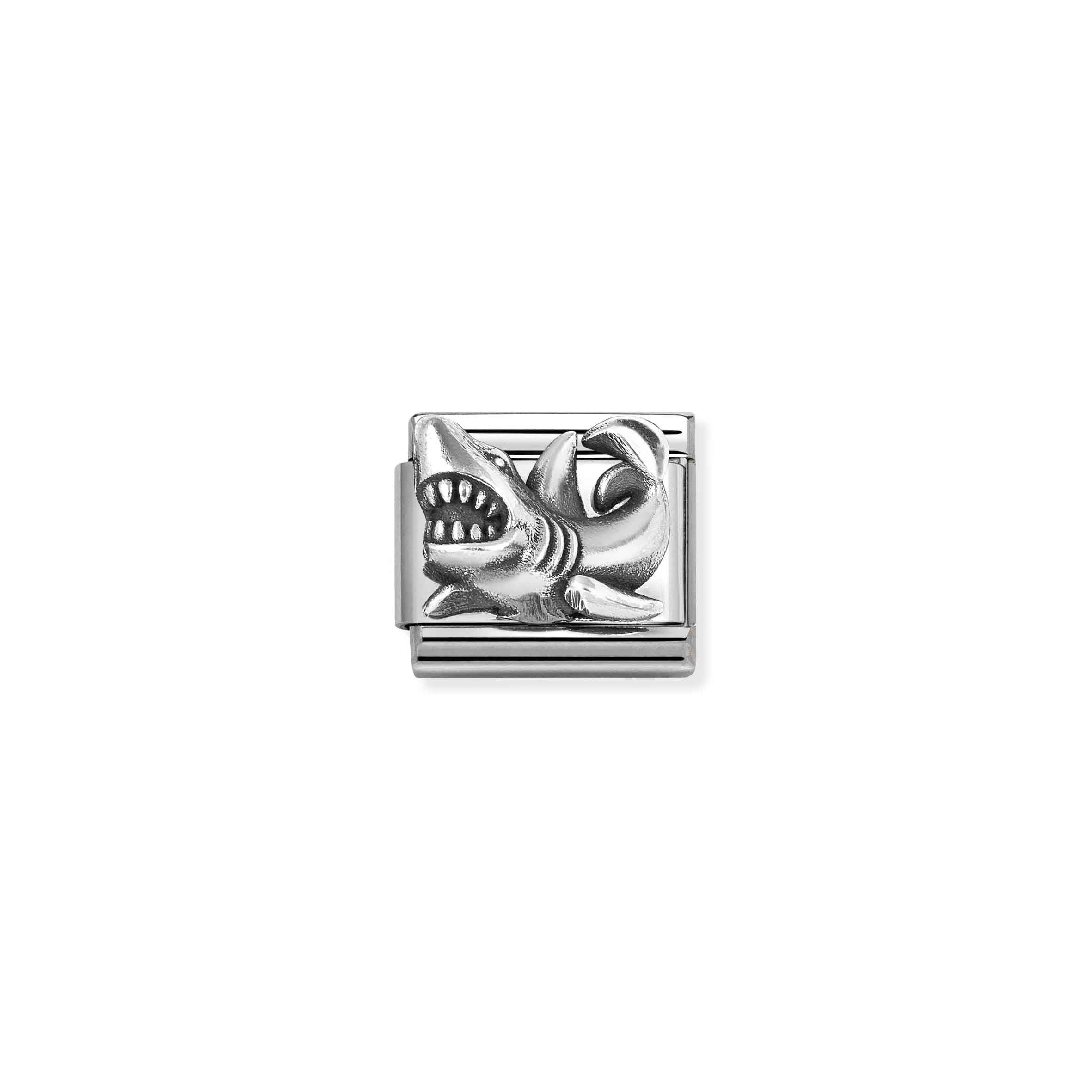 Charm, Composable Link, Shark, sterling silver