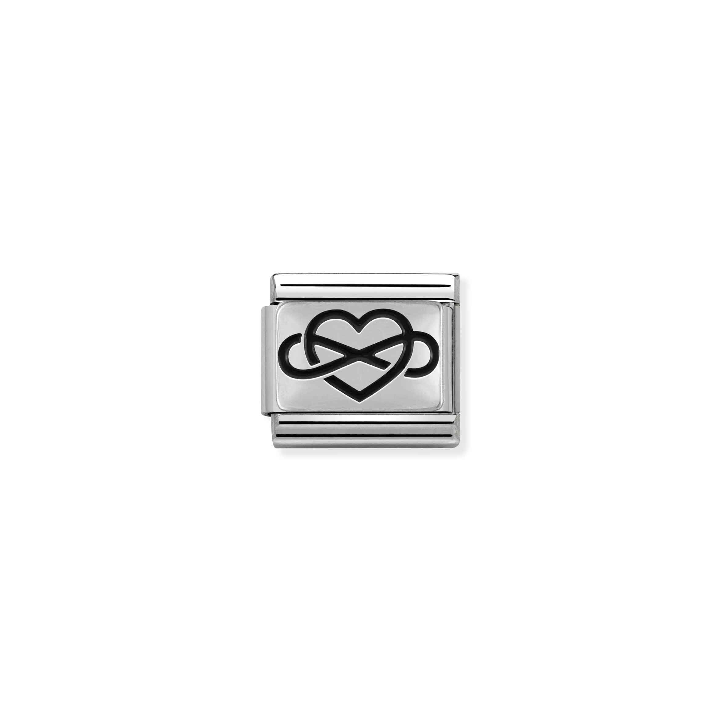 Charm, Composable Link, Silver Infinity Heart