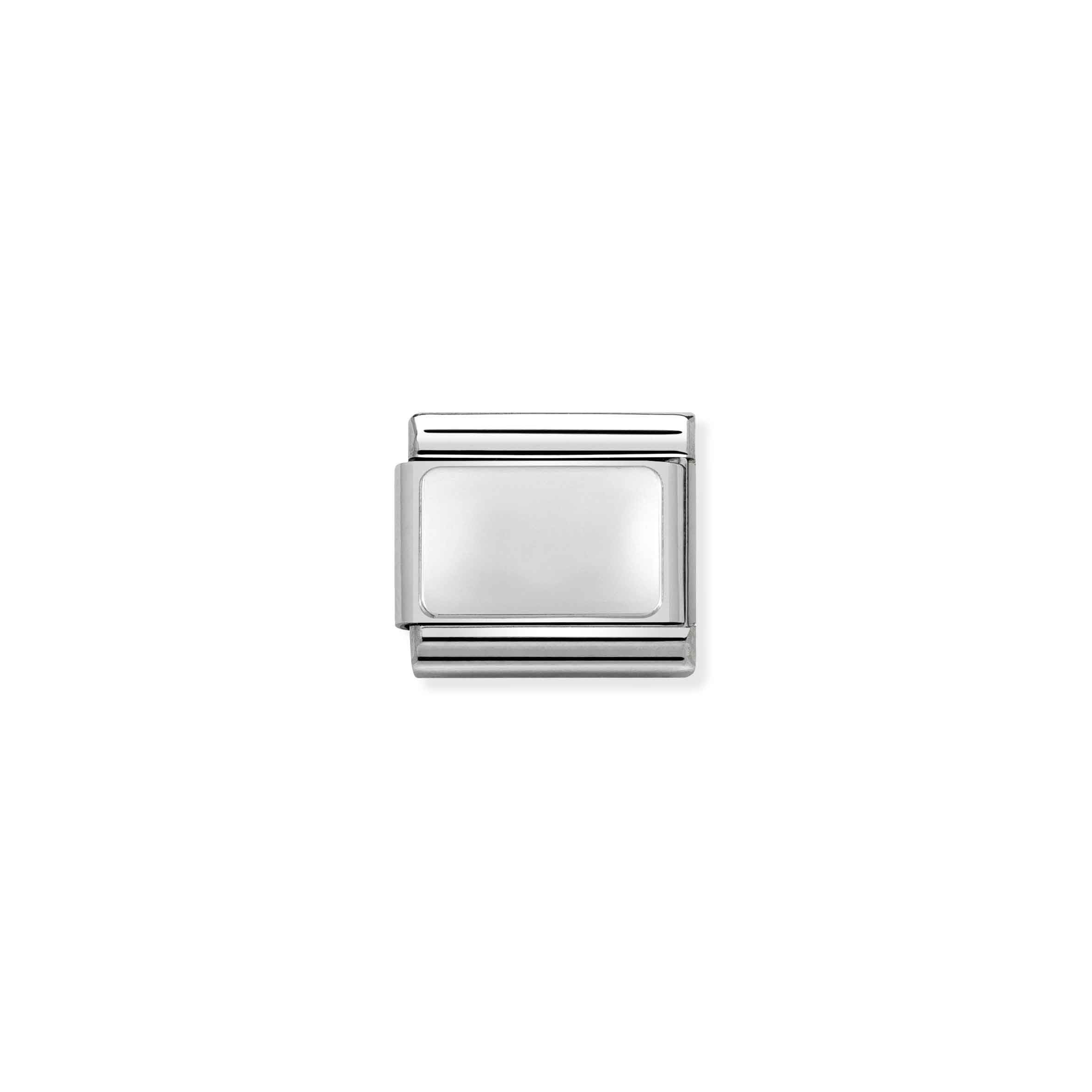 Charm, Composable Link, in Engravable plate in silver