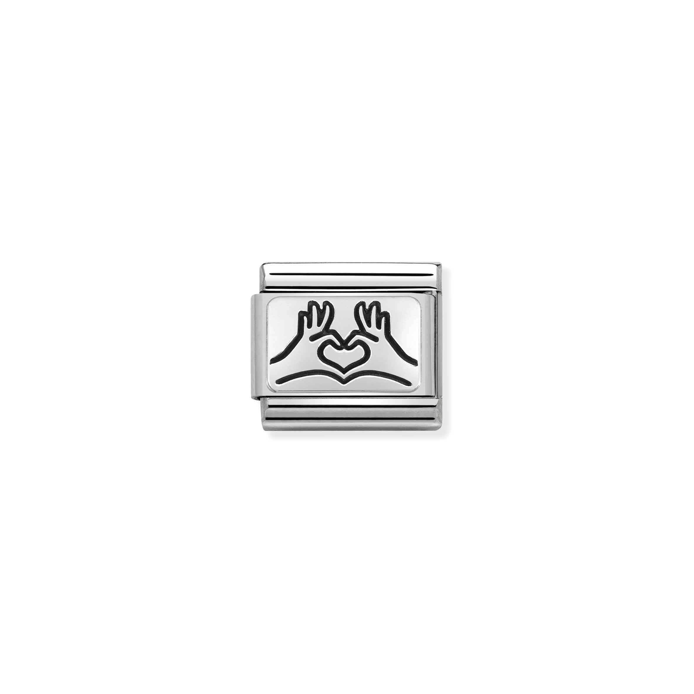 Charm, Composable Link, with Heart Hands