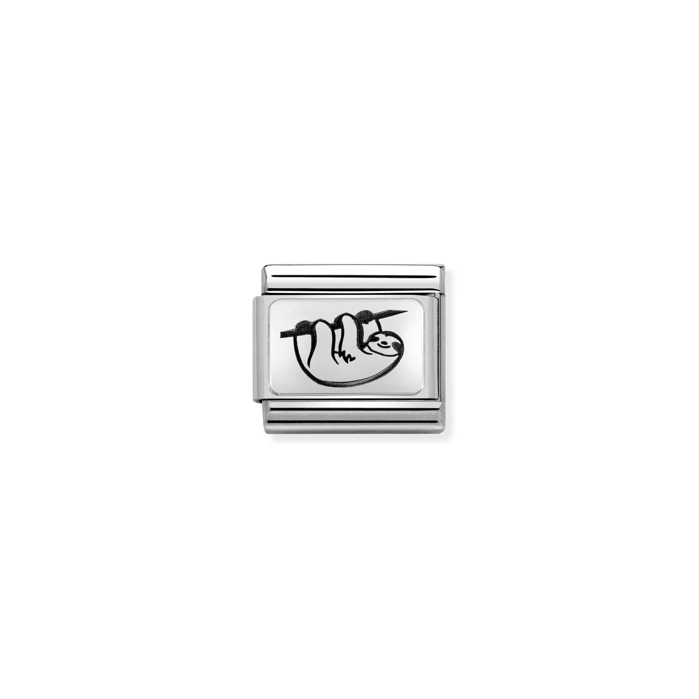 Charm, Composable Link, sterling silver Sloth