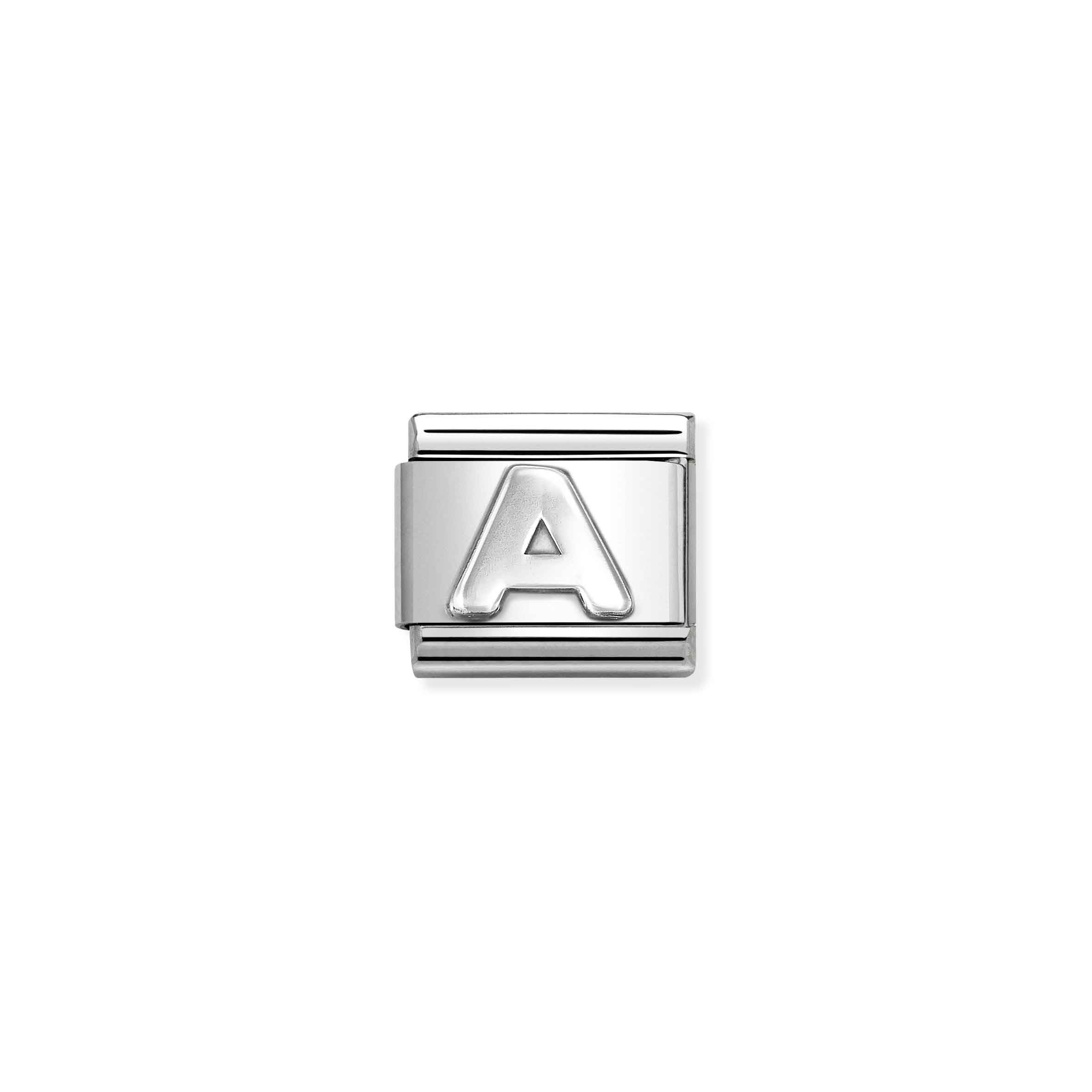 Charm, Composable Link, Letter A, silver