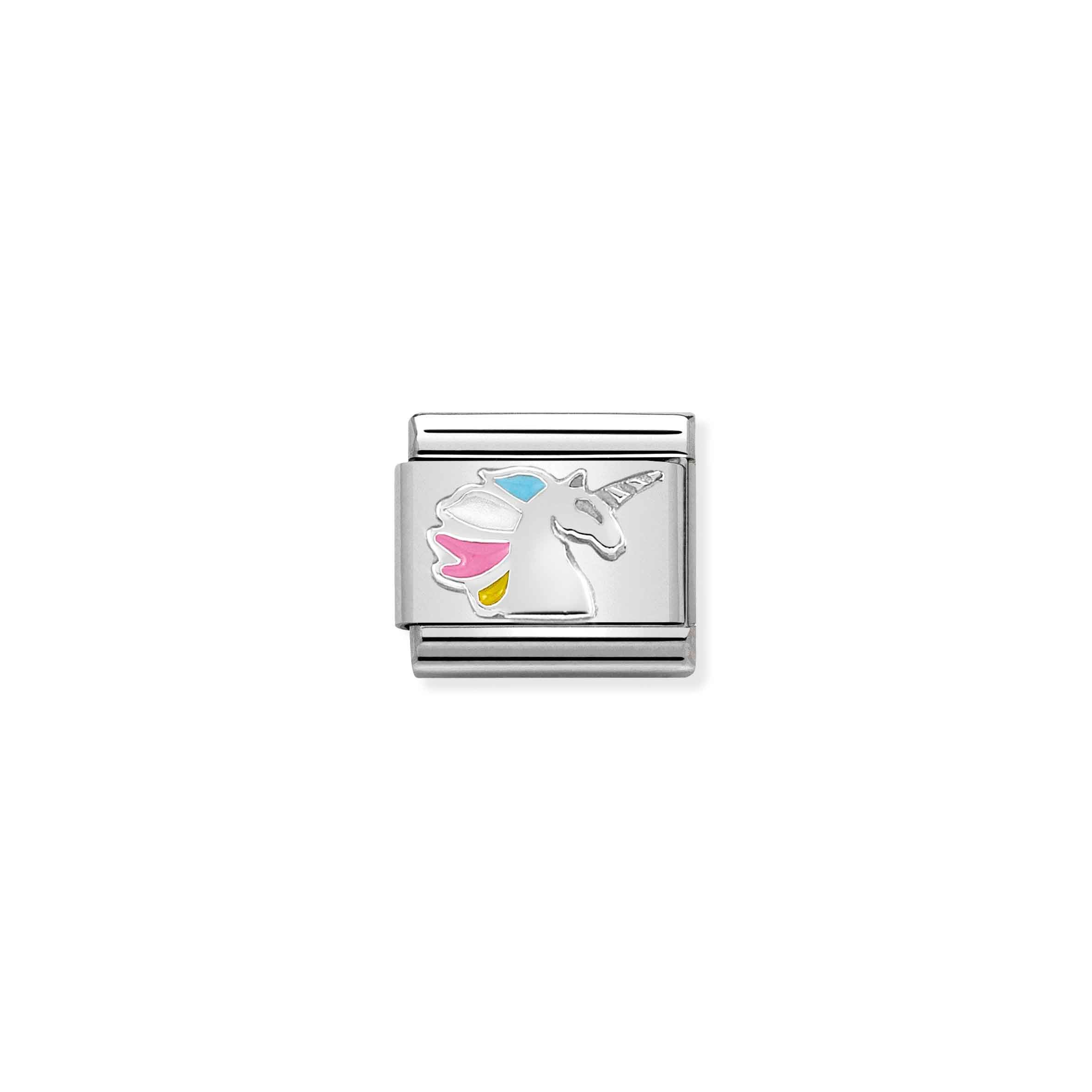 Charm, Composable Link, Unicorn with Enamel