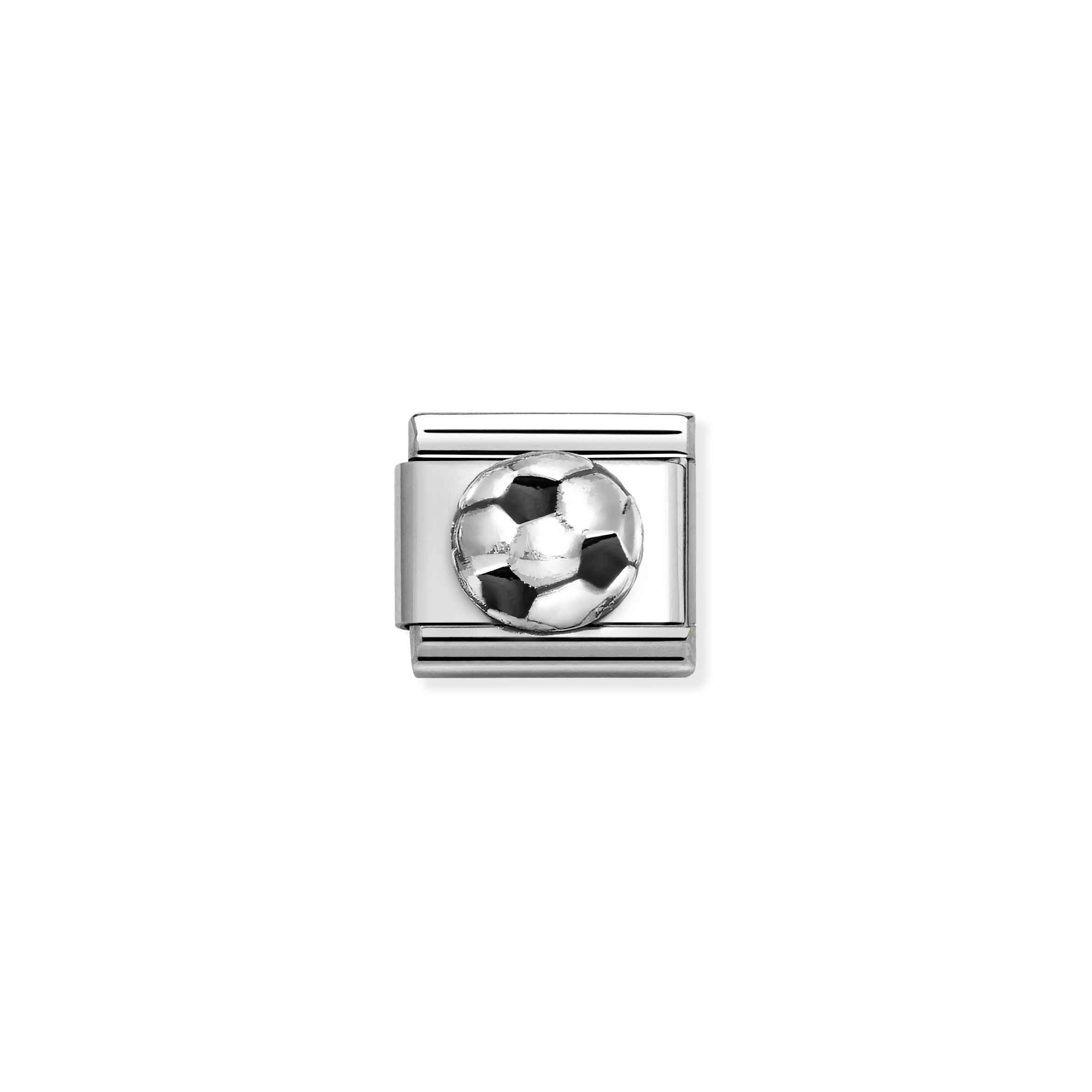 Charm, Composable Link, Football, Black Enamel