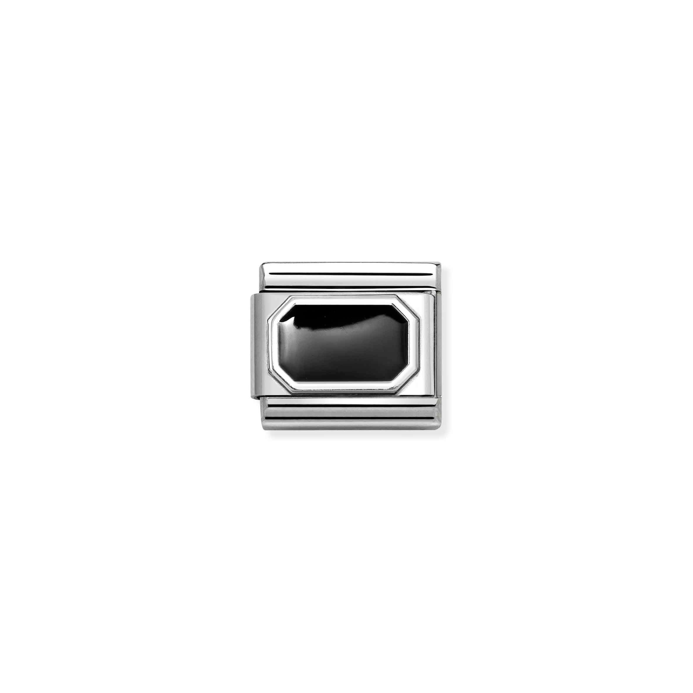 Charm, Composable Link, Rectangle, Black Enamel
