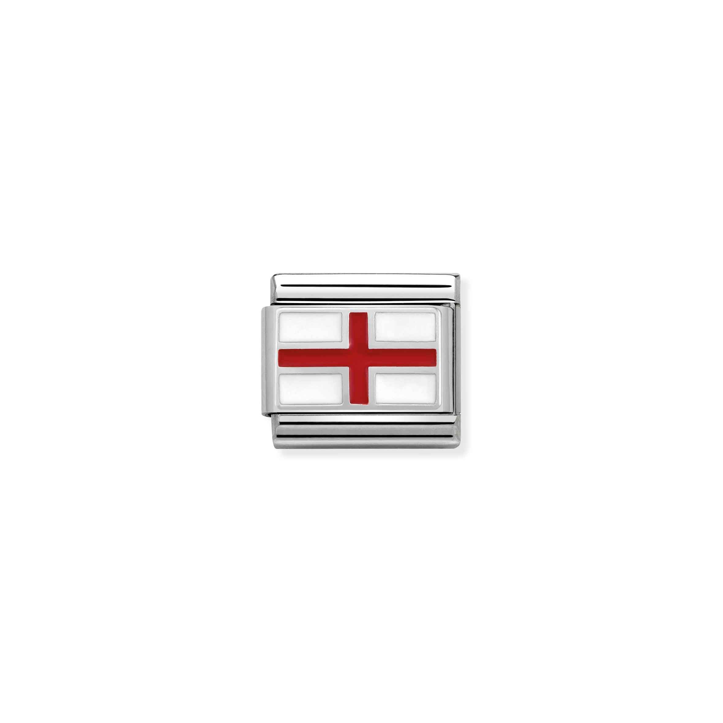 Charm, Composable Link, England Flag in Silver