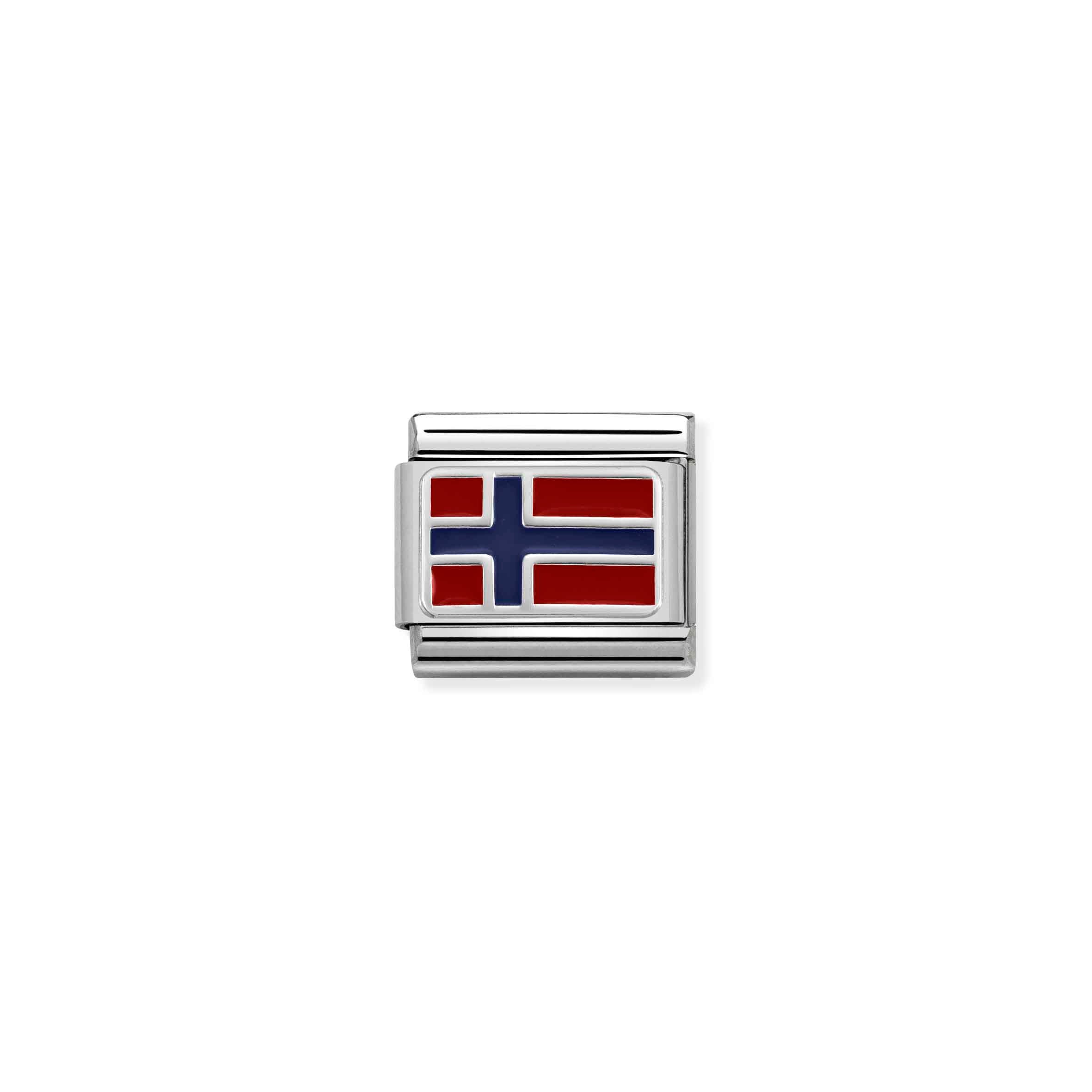 Charm, Composable Link, Norway with Enamel