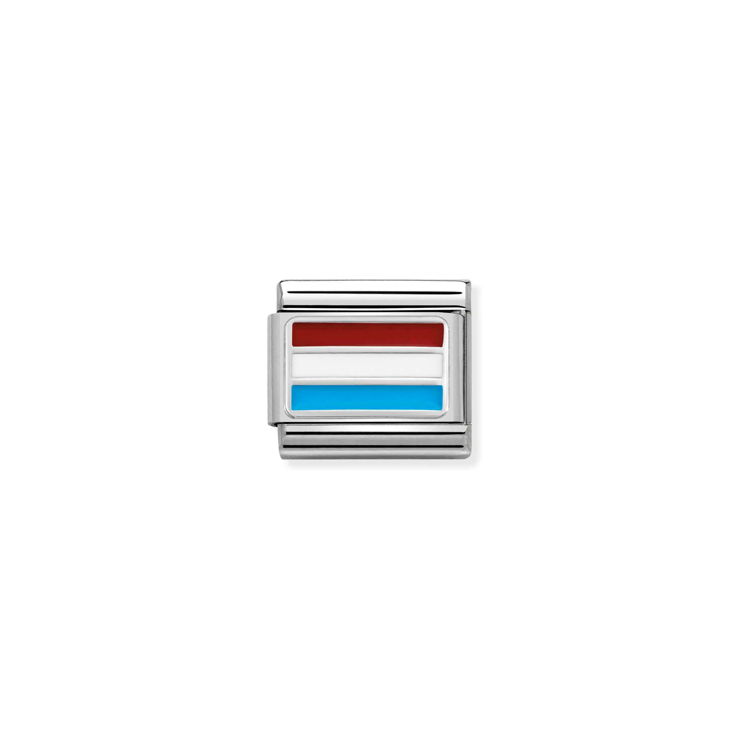 Charm, Composable Link, Luxembourg flag with Enamel