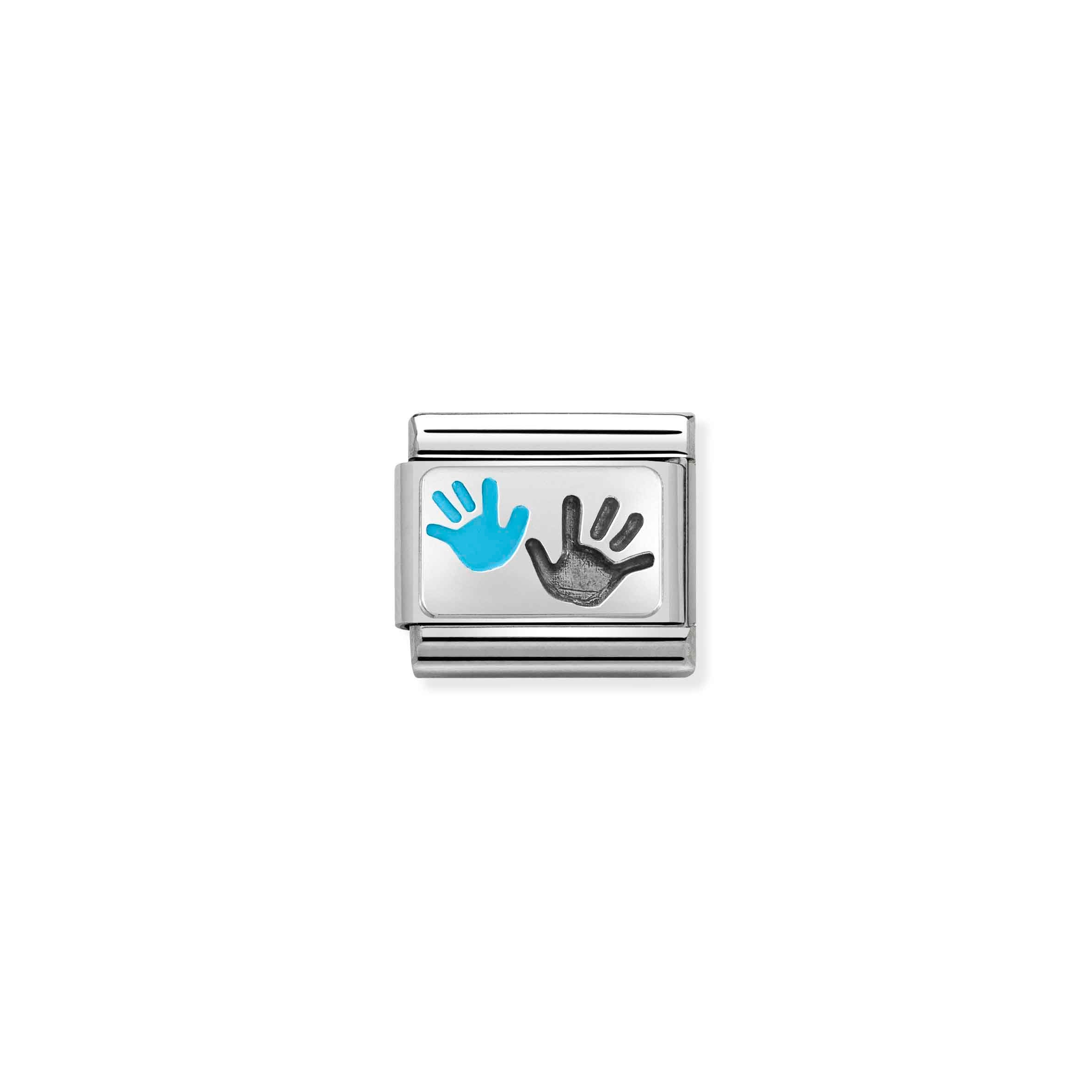 Charm, Composable Link, Hands Parent Child Blue