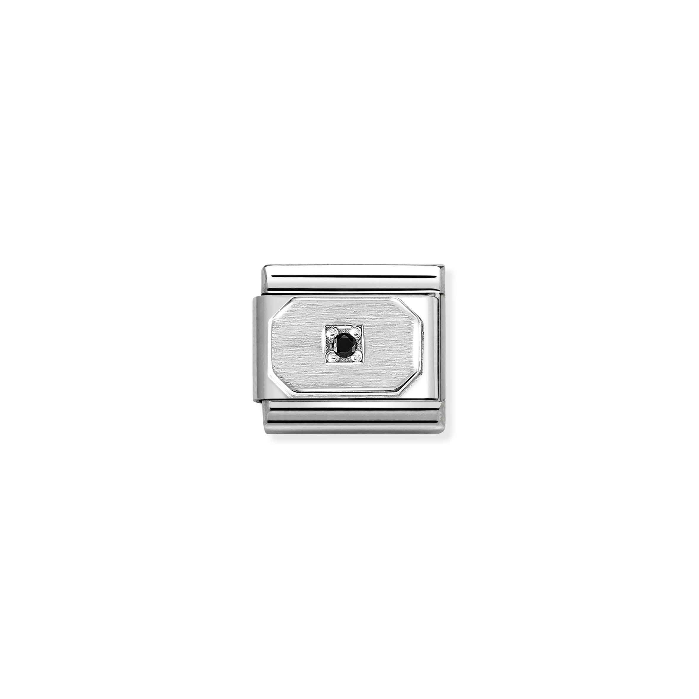 Charm, Composable Link, Rectangle with Black stone