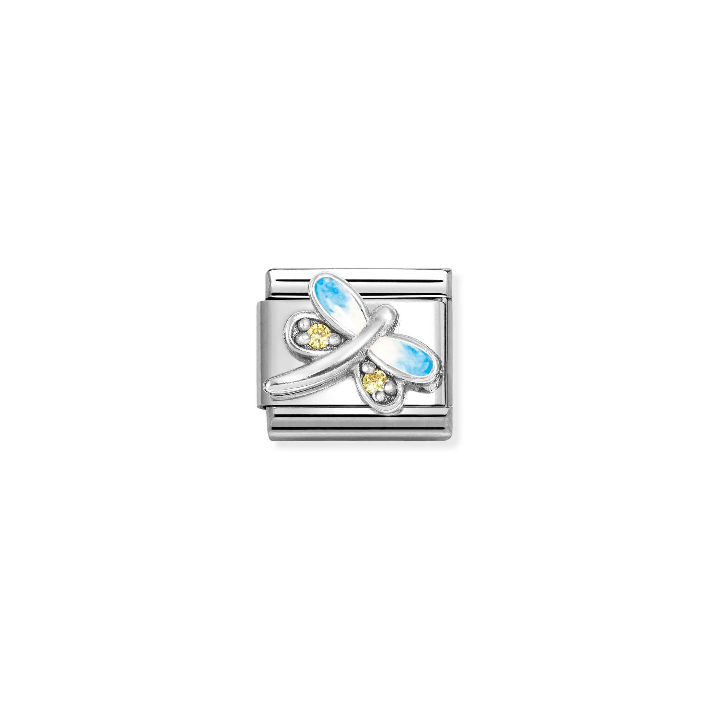 Charm, Composable Link,s, Blue Dragonfly with CZ