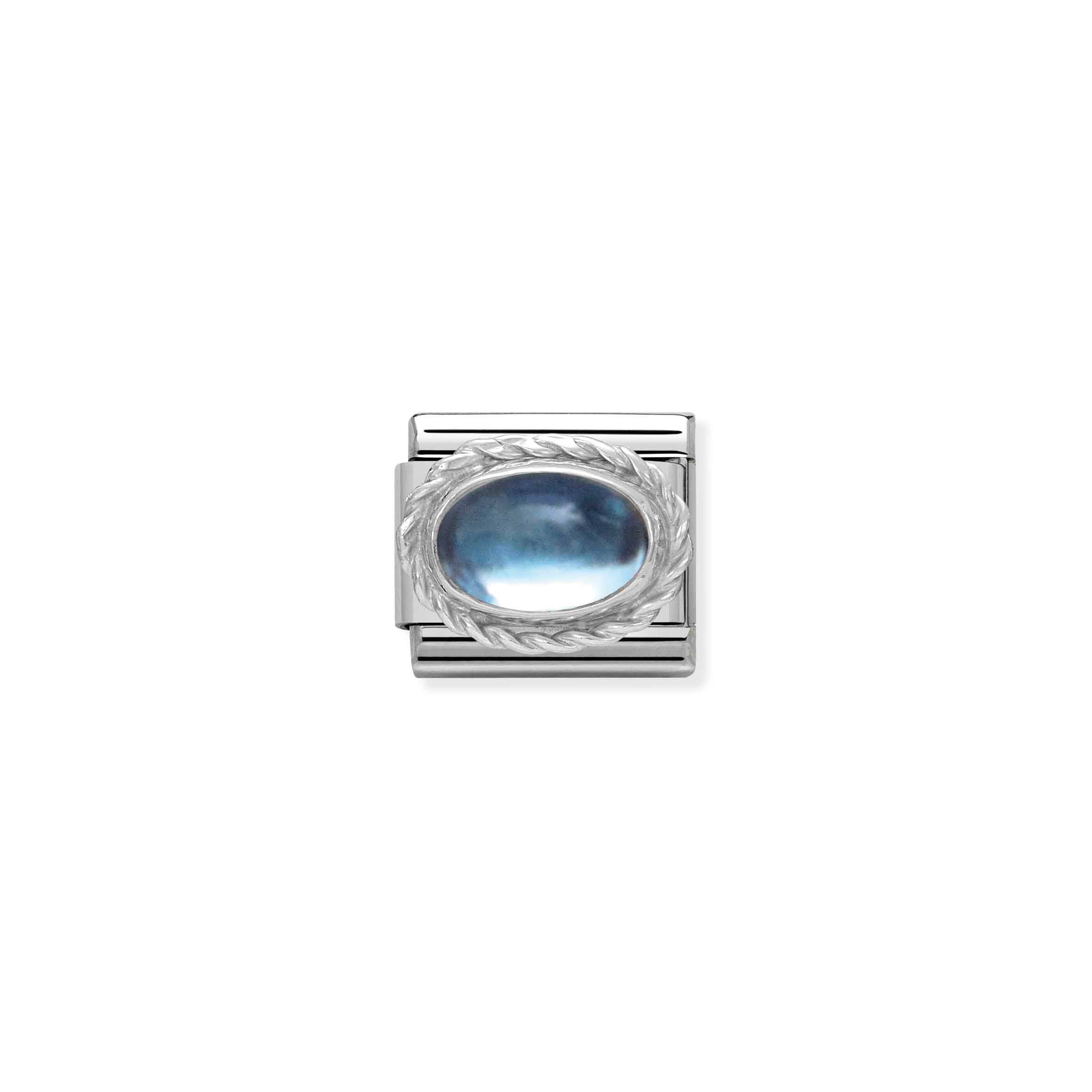 Charm, Composable Link, in Silver with blue Topaz
