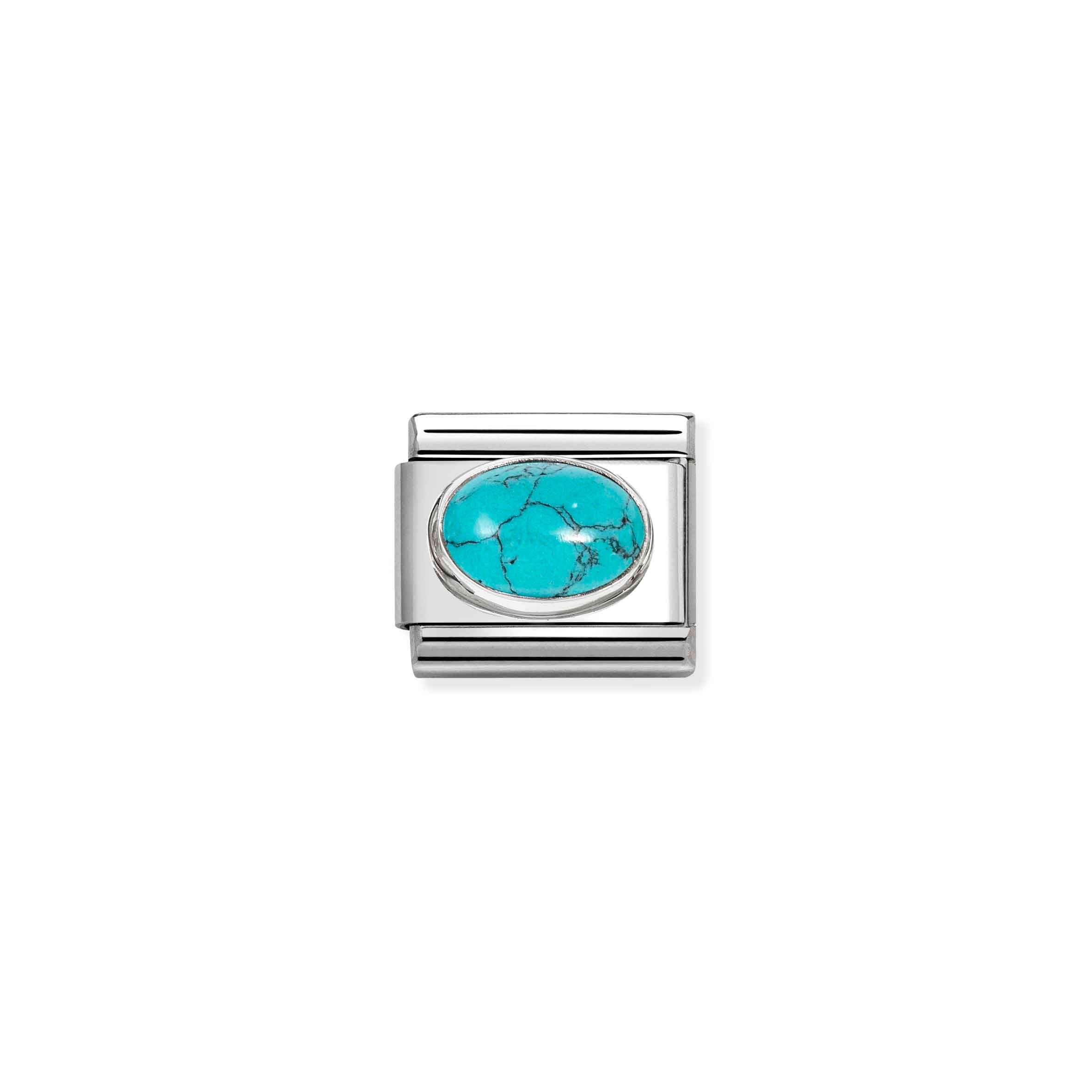 Charm, Composable Link, Veined Turquoise stone