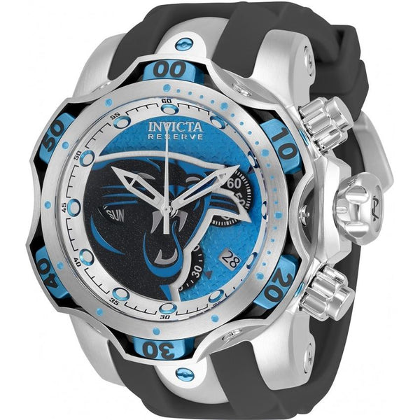 Invicta Men's 33065 NFL Panthers Black Silicone Watch