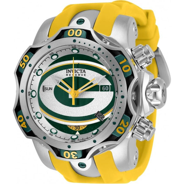 Invicta Men's 33072 NFL Packers Yellow Silicone Watch